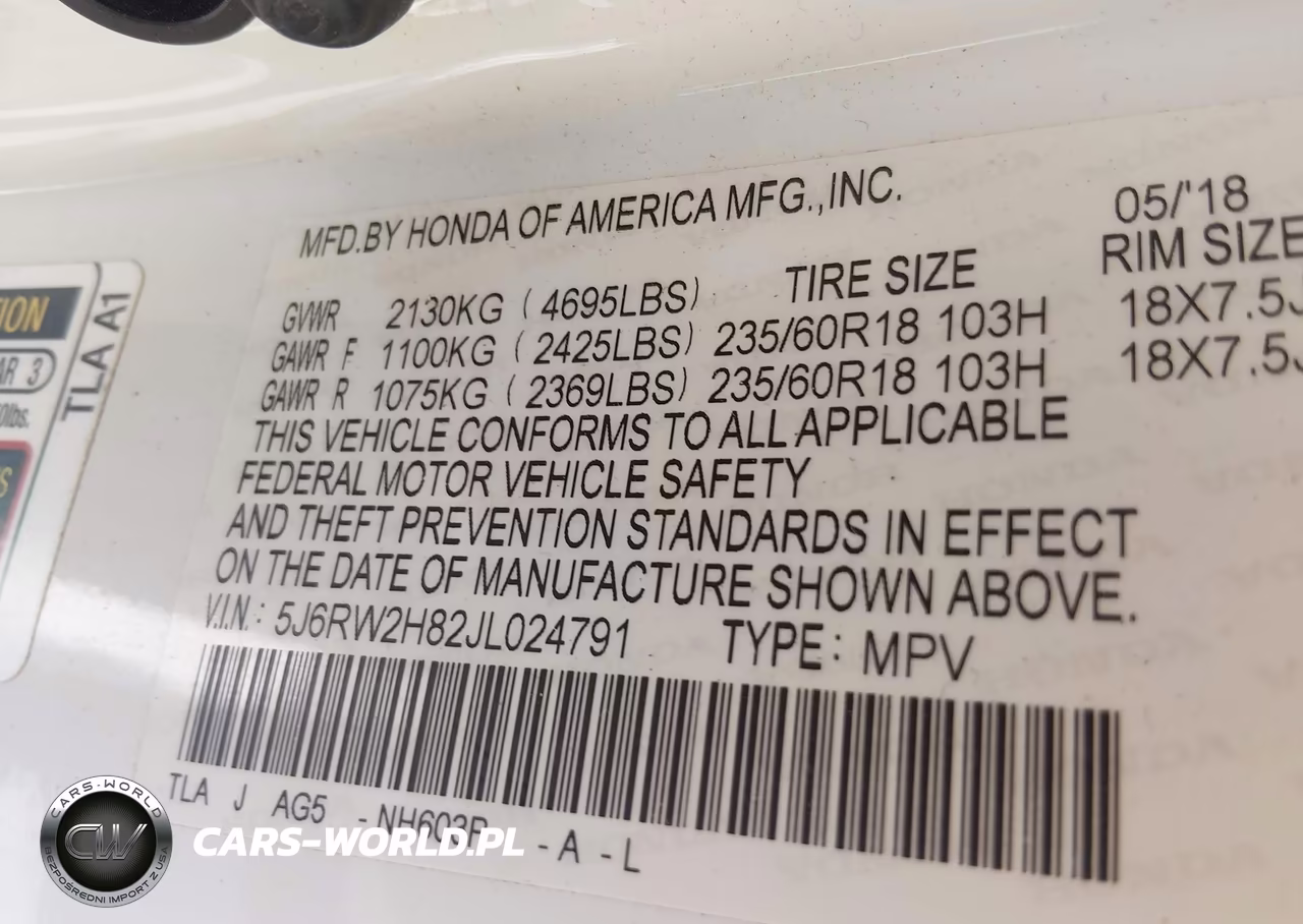 2018 Honda Cr-V Ex-L-Ex-L Navi VIN:5J6RW2H82JL024791 - 9
