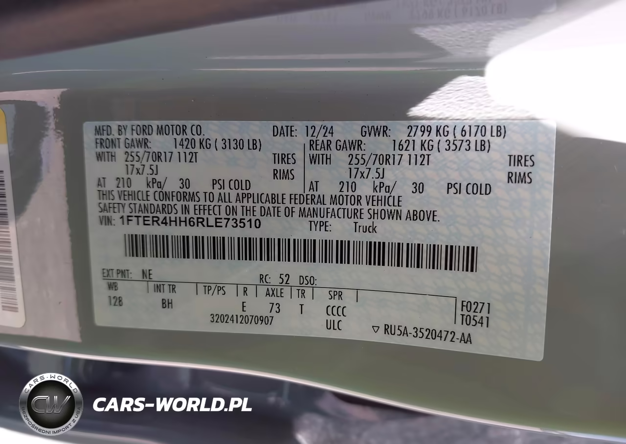 2024 Ford Ranger Xlt VIN:1FTER4HH6RLE73510 - 9