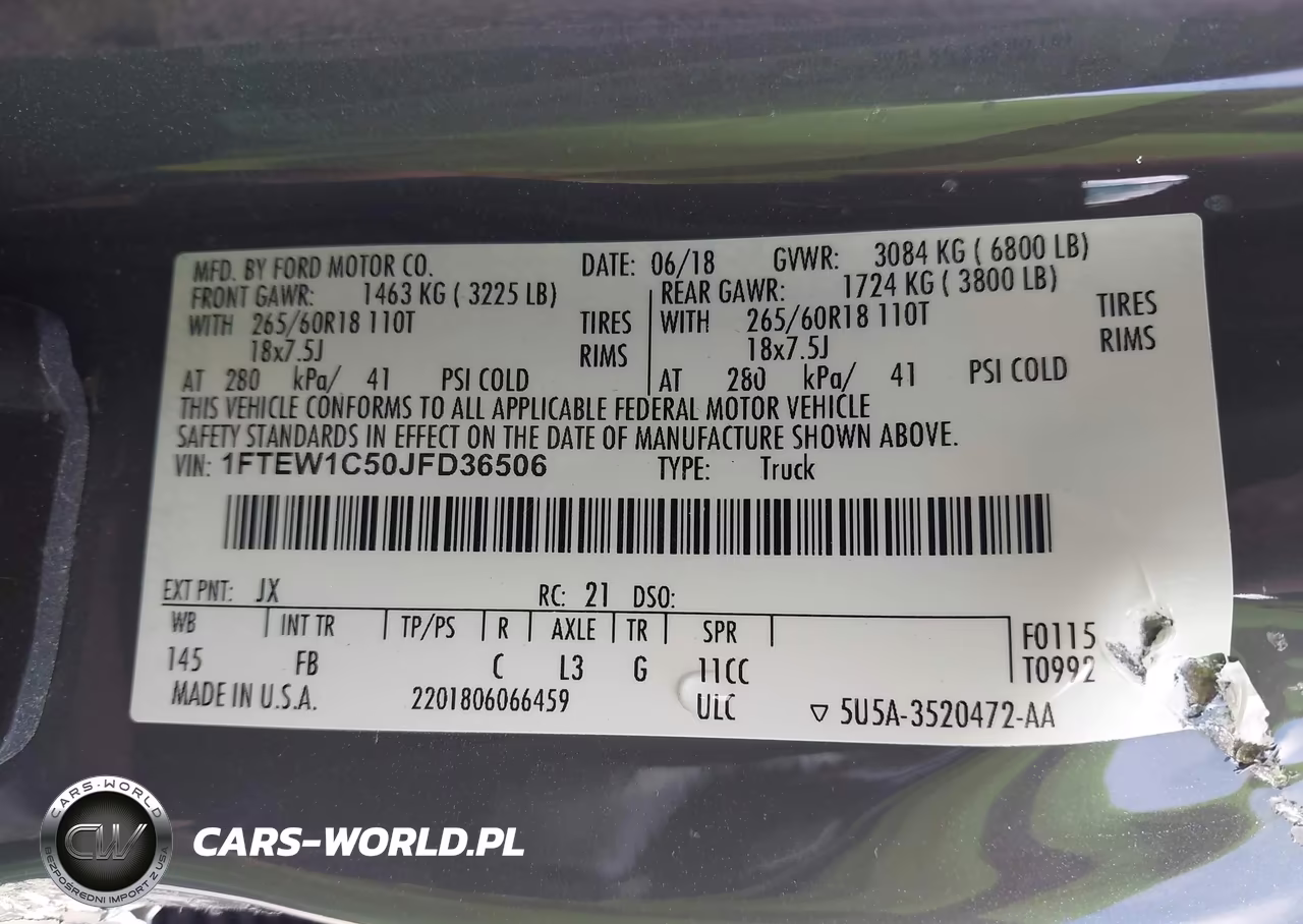 2018 Ford F-150 Xlt VIN:1FTEW1C50JFD36506 - 9