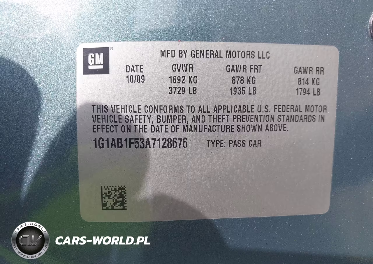 2010 Chevrolet Cobalt Ls VIN:1G1AB1F53A7128676 - 9