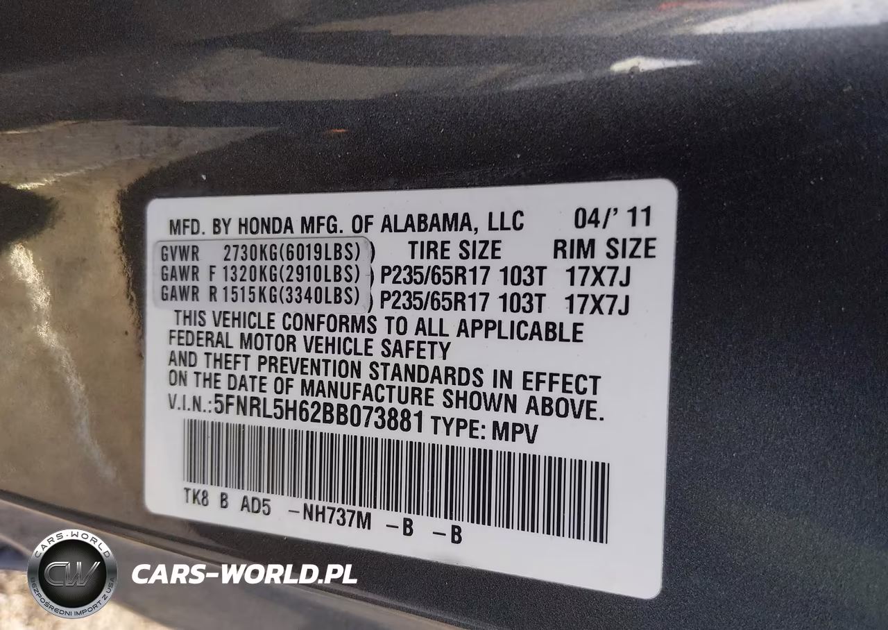 2011 Honda Odyssey Ex-L VIN:5FNRL5H62BB073881 - 9