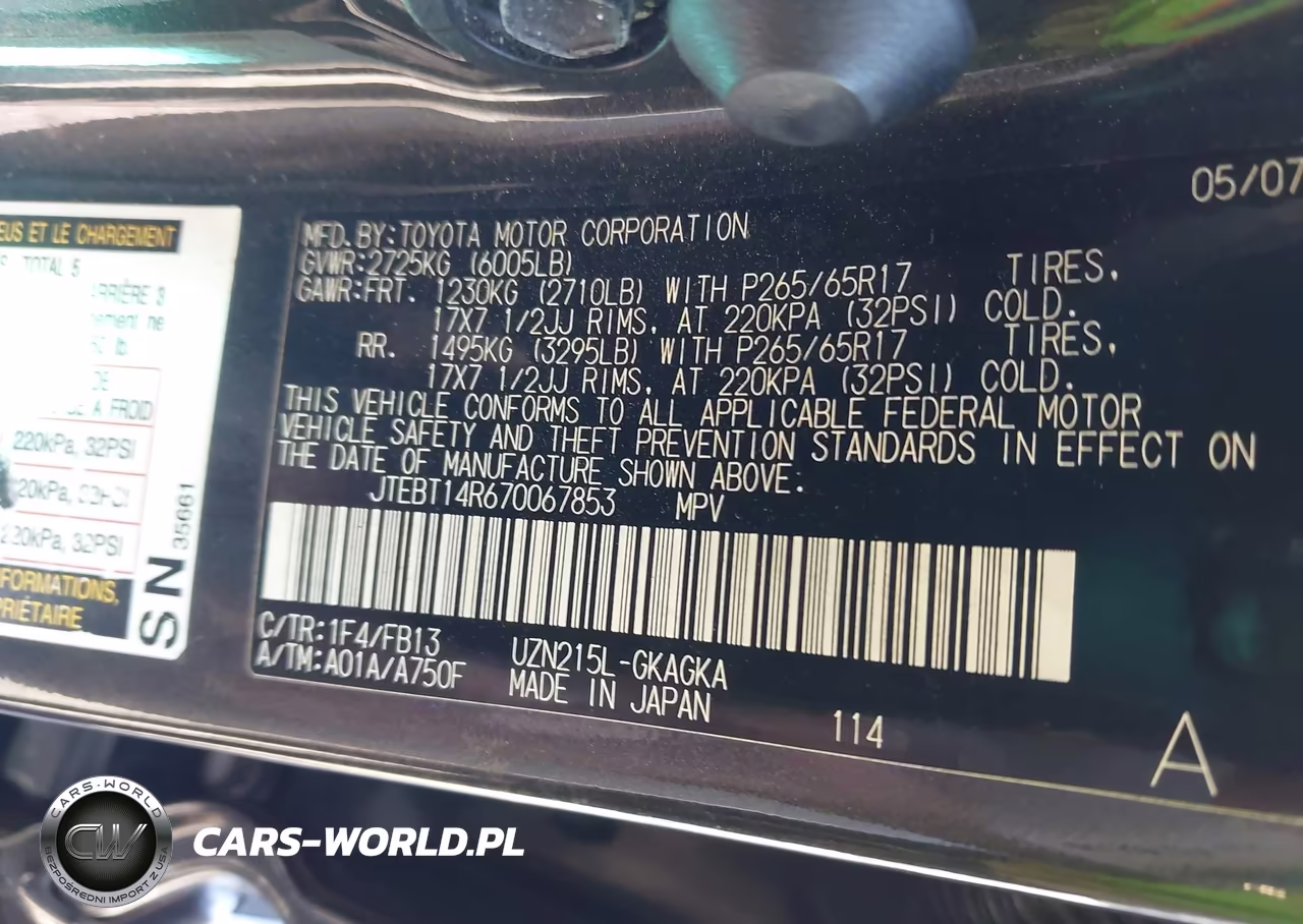 2007 Toyota 4Runner Sr5 Sport VIN:JTEBT14R670067853 - 9