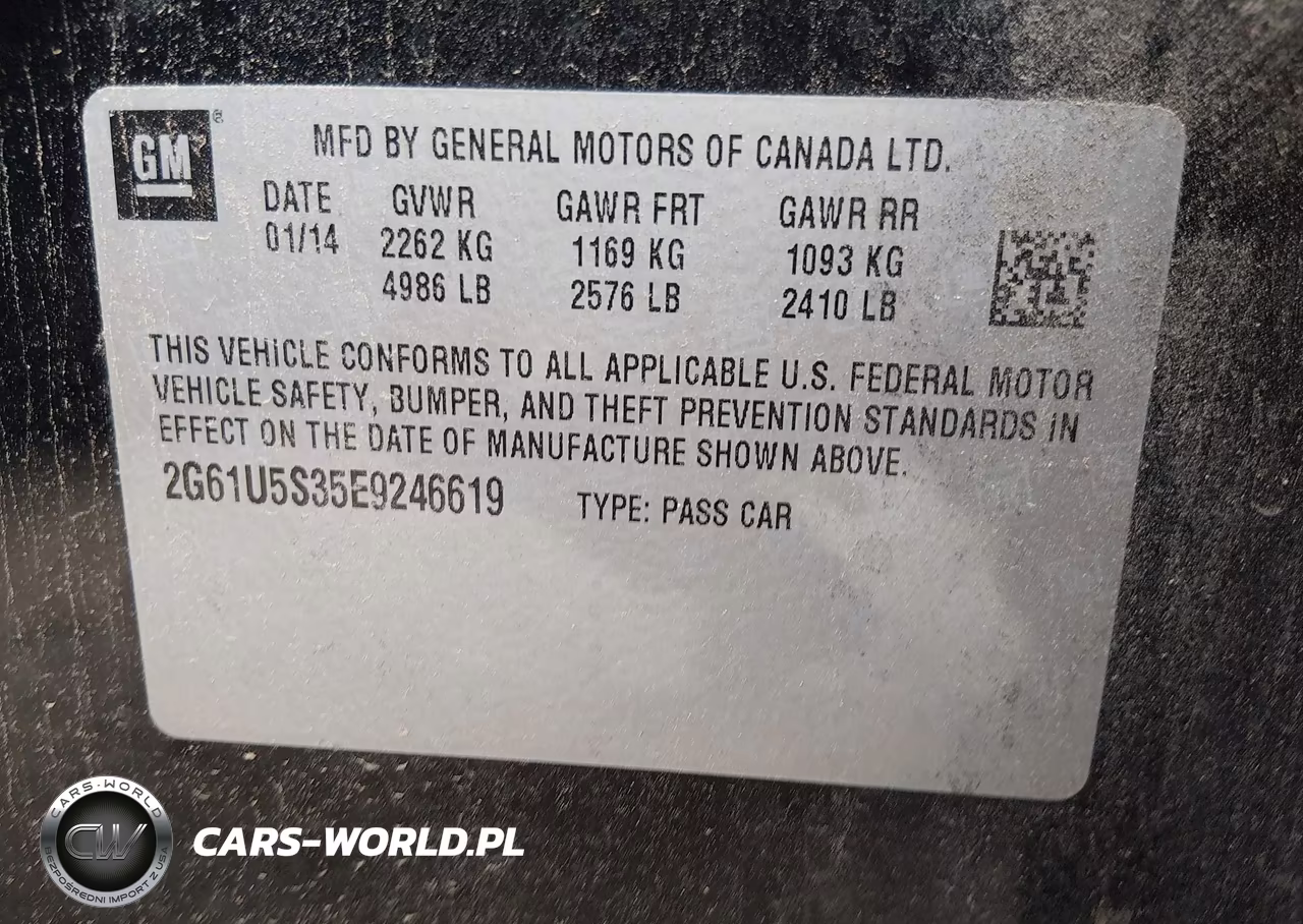 2014 Cadillac Xts W20 Livery Package VIN:2G61U5S35E9246619 - 9