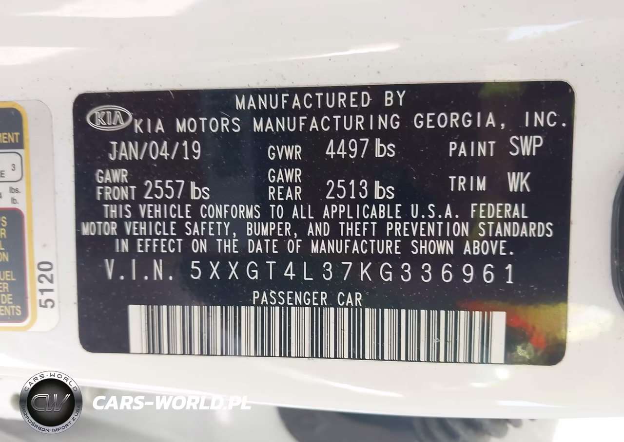 2019 Kia Optima Lx VIN:5XXGT4L37KG336961 - 9