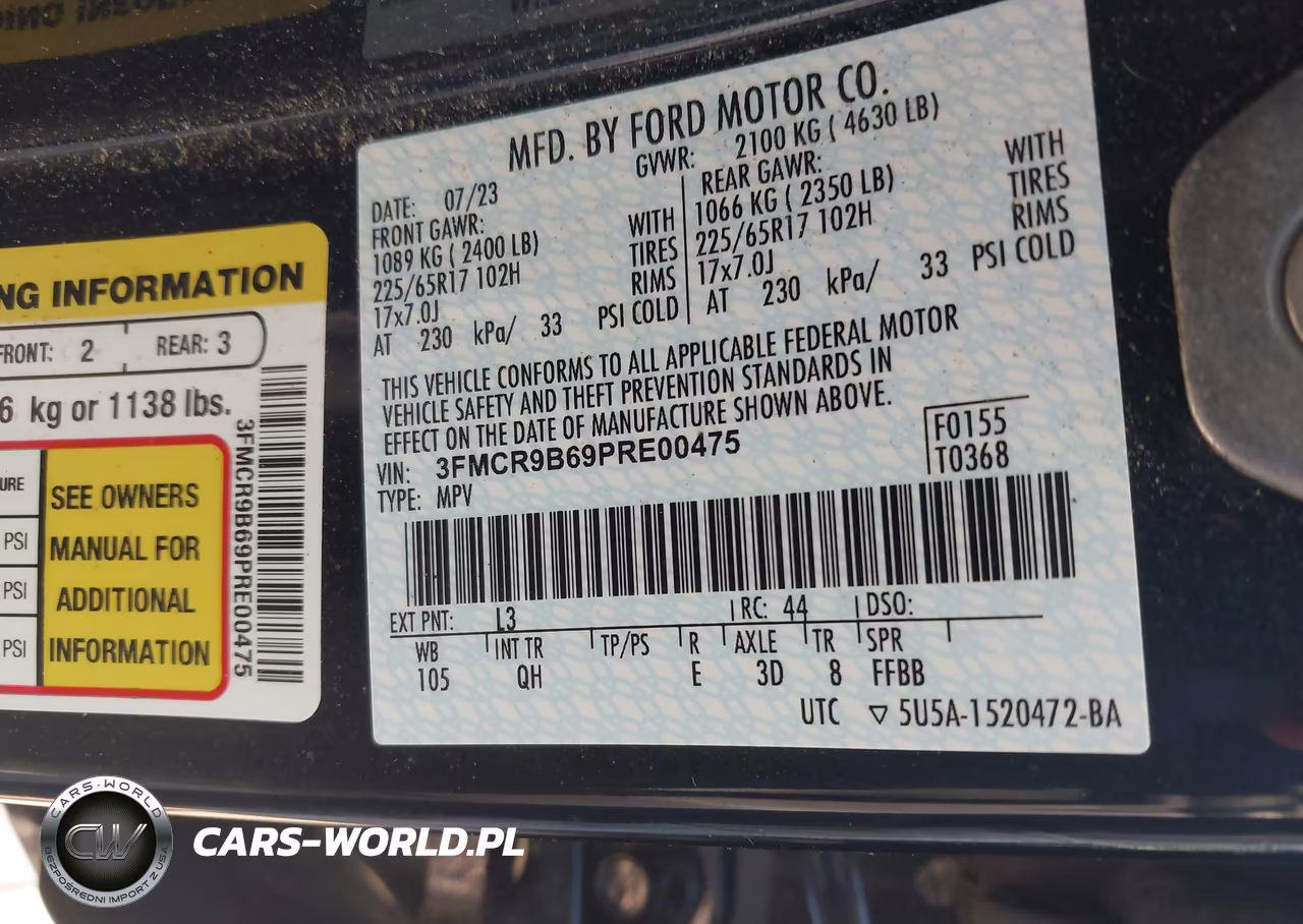 2023 Ford Bronco Sport Big Bend VIN:3FMCR9B69PRE00475 - 9