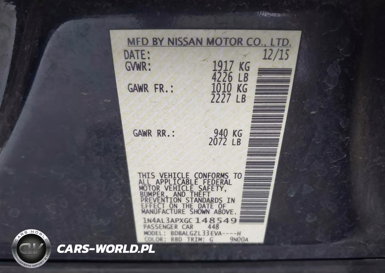 2016 Nissan Altima 2.5 S VIN:1N4AL3APXGC148549 - 9