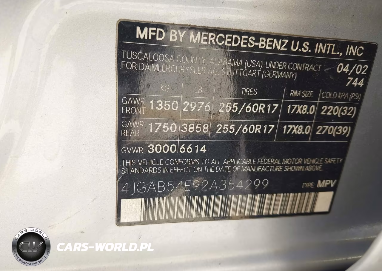 2002 Mercedes-Benz Ml 320 VIN:4JGAB54E92A354299 - 9
