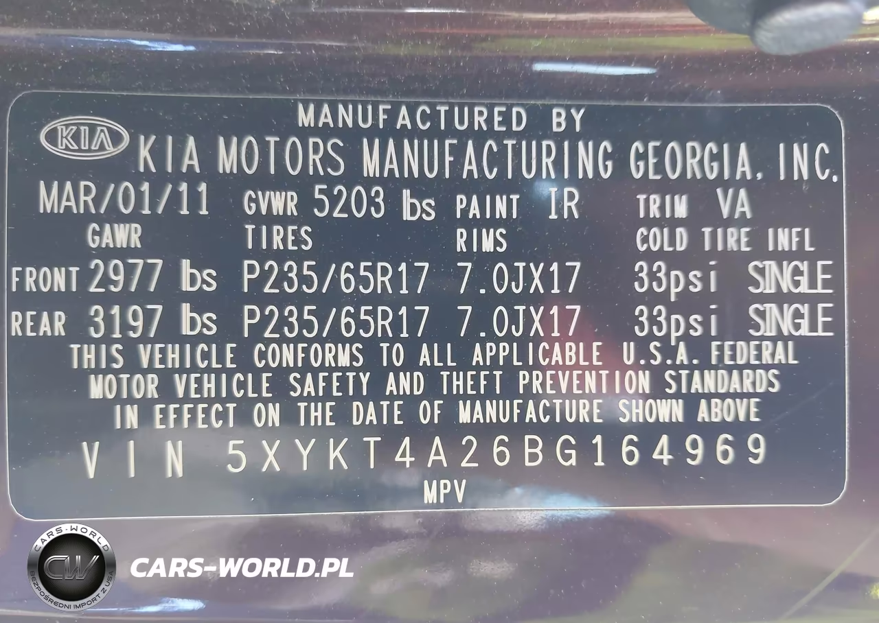 2011 Kia Sorento Lx V6 VIN:5XYKT4A26BG164969 - 9