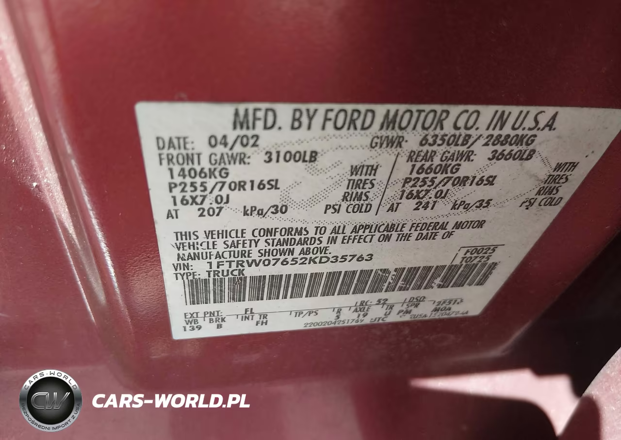 2002 Ford F-150 Lariat-Xlt VIN:1FTRW07652KD35763 - 9