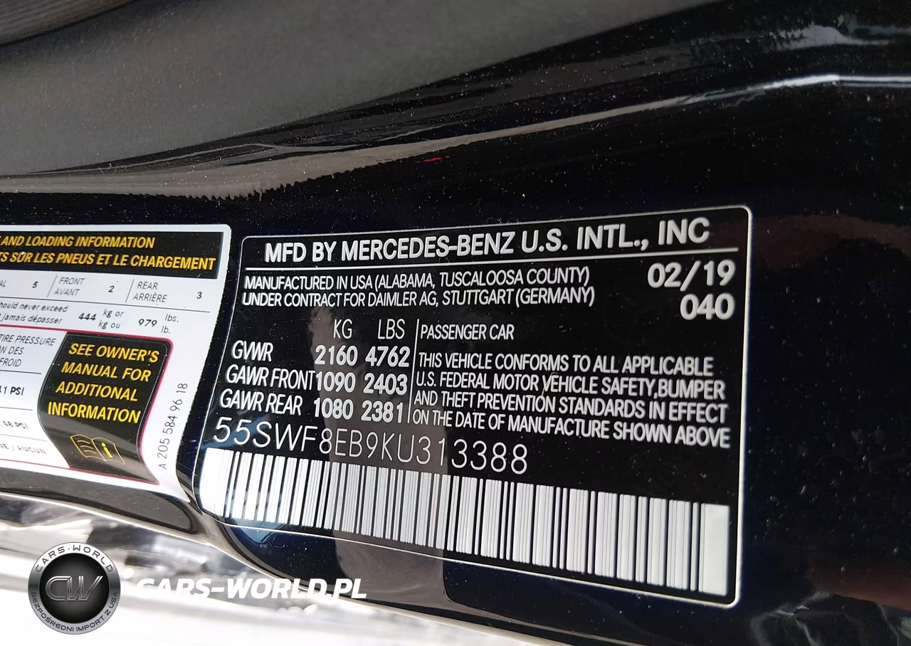 2019 Mercedes-Benz C 300 4Matic VIN:55SWF8EB9KU313388 - 9