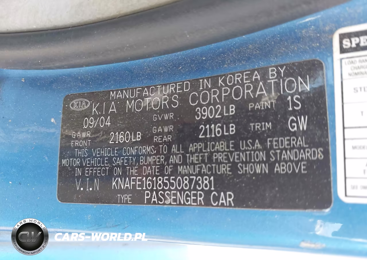 2005 Kia Spectra5 VIN:KNAFE161855087381 - 9