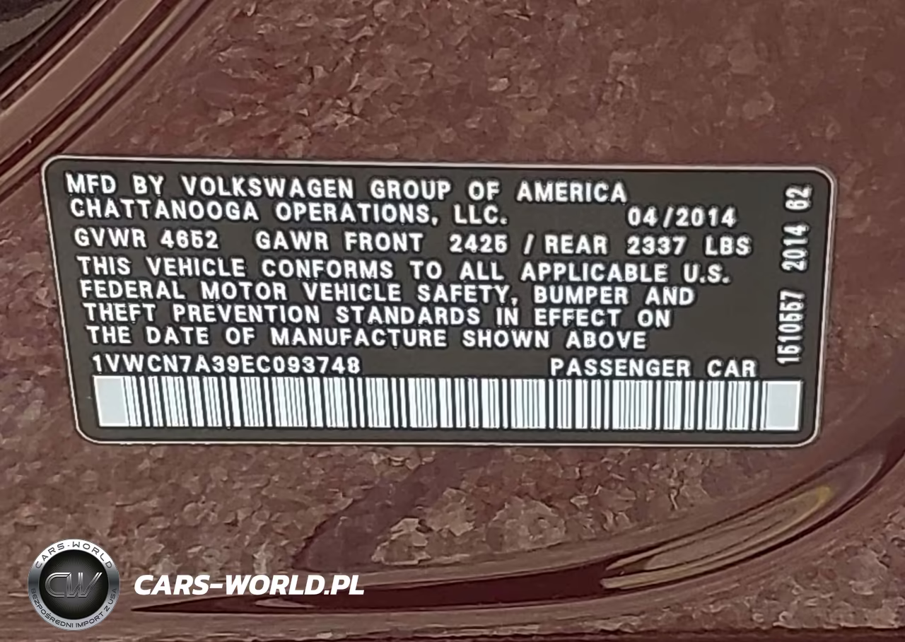 2014 Volkswagen Passat 2.0L Tdi Sel Premium VIN:1VWCN7A39EC093748 - 9