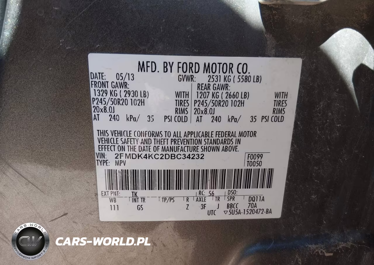 2013 Ford Edge Limited VIN:2FMDK4KC2DBC34232 - 9