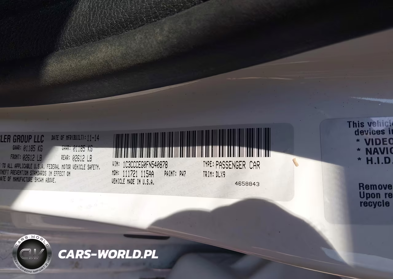 2015 Chrysler 200 C VIN:1C3CCCEG0FN540878 - 9