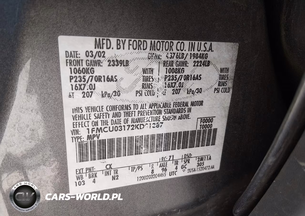 2002 Ford Escape Xlt VIN:1FMCU03172KD01387 - 9