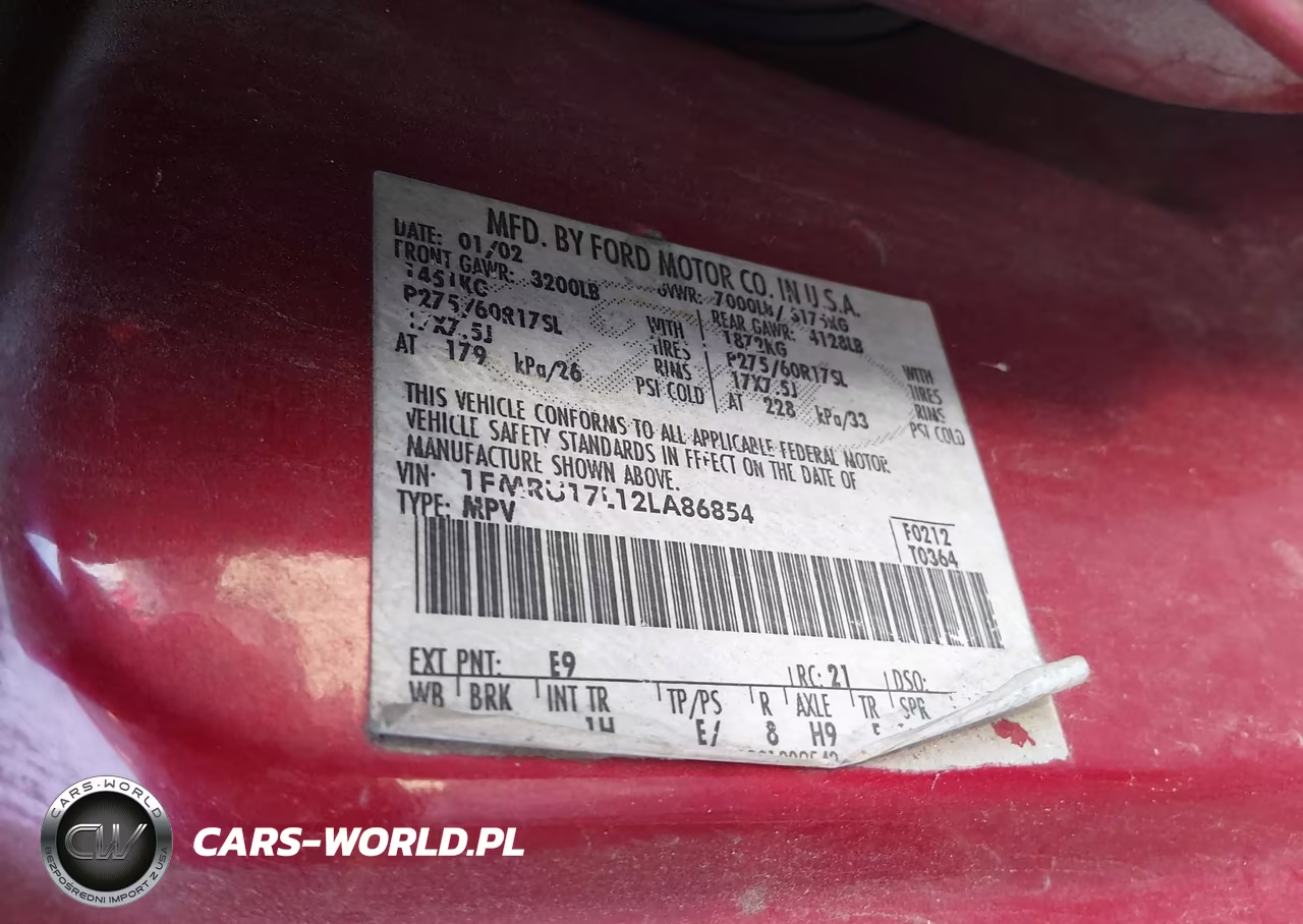 2002 Ford Expedition Eddie Bauer VIN:1FMRU17L12LA86854 - 9