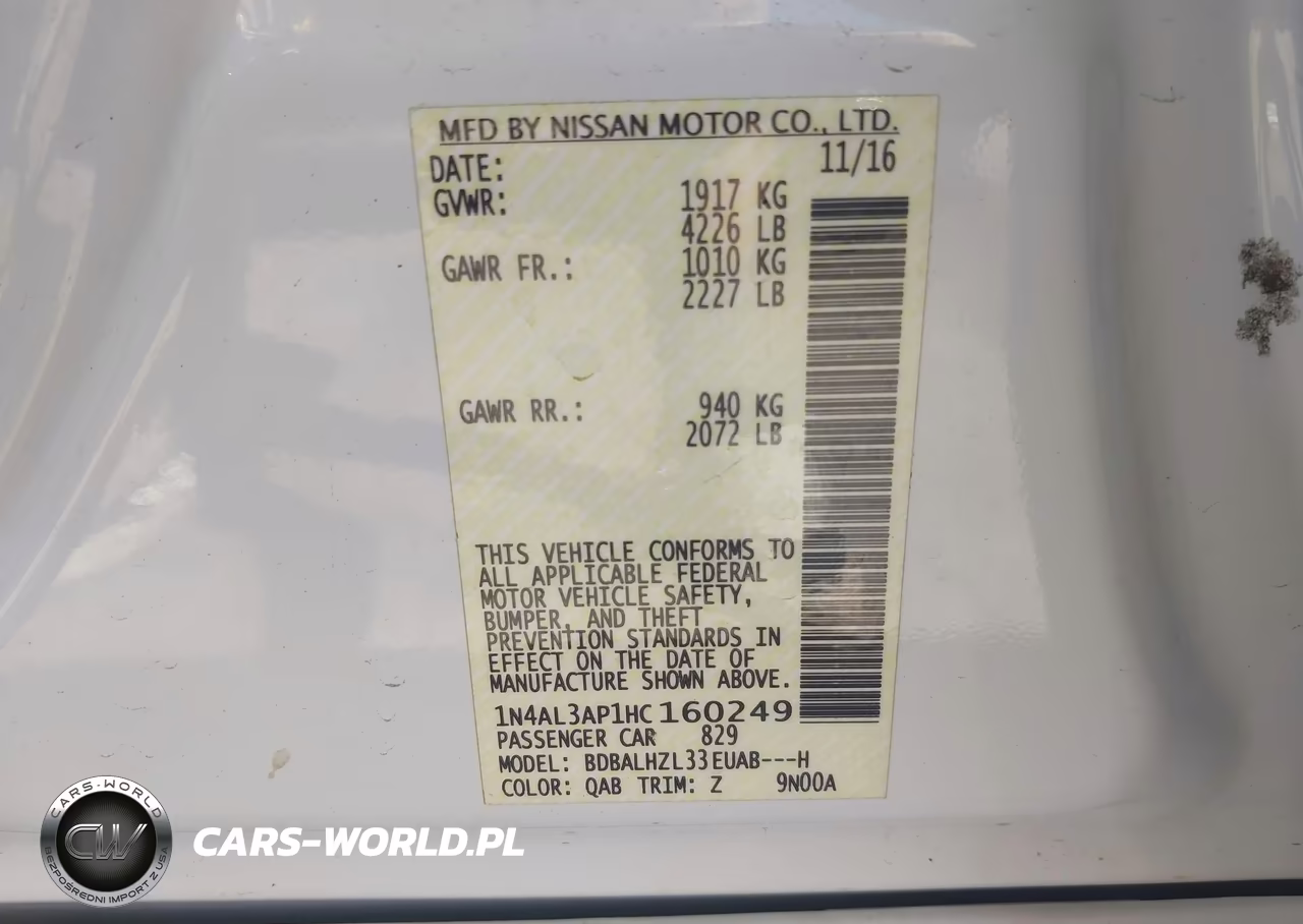 2017 Nissan Altima 2.5 Sr VIN:1N4AL3AP1HC160249 - 9