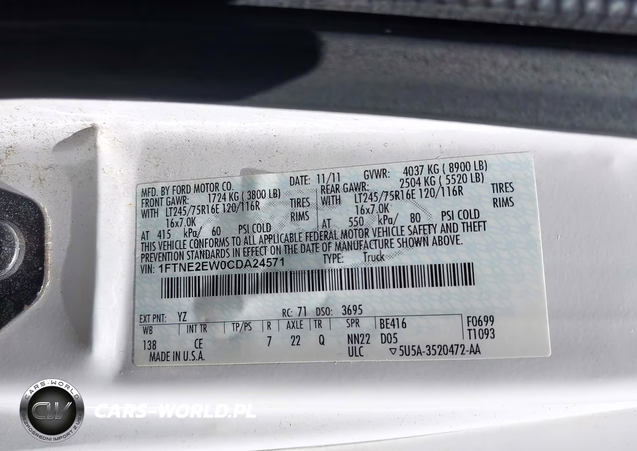 2012 Ford E-250 Commercial VIN:1FTNE2EW0CDA24571 - 9