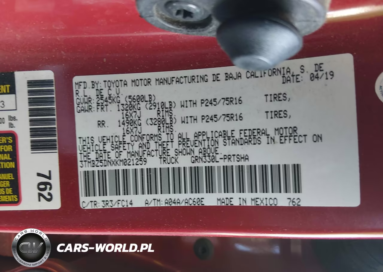 2019 Toyota Tacoma Sr5 VIN:3TMBZ5DNXKM021259 - 9
