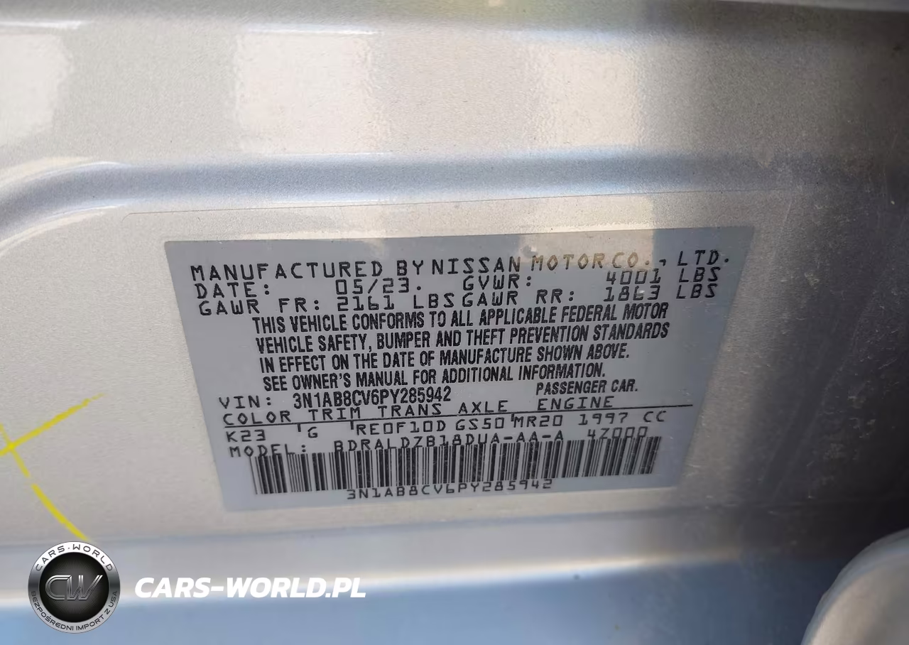 2023 Nissan Sentra Sv Xtronic Cvt VIN:3N1AB8CV6PY285942 - 9