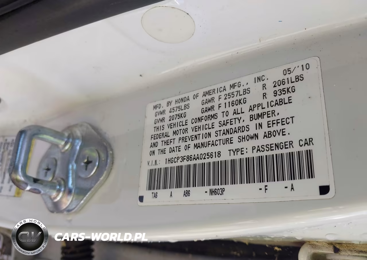 2010 Honda Accord 3.5 Ex-L VIN:1HGCP3F86AA025618 - 9