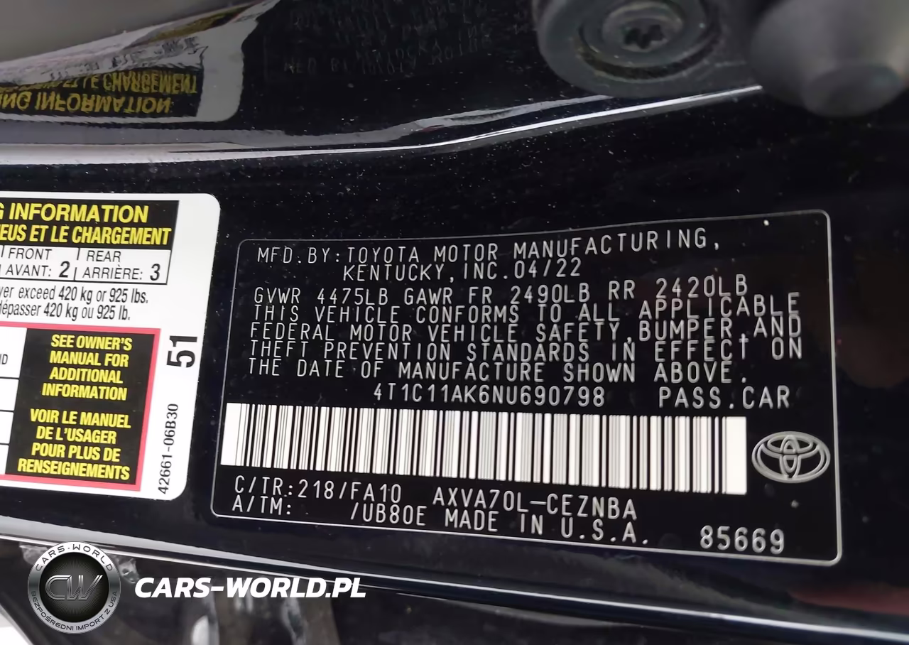 2022 Toyota Camry Le VIN:4T1C11AK6NU690798 - 9