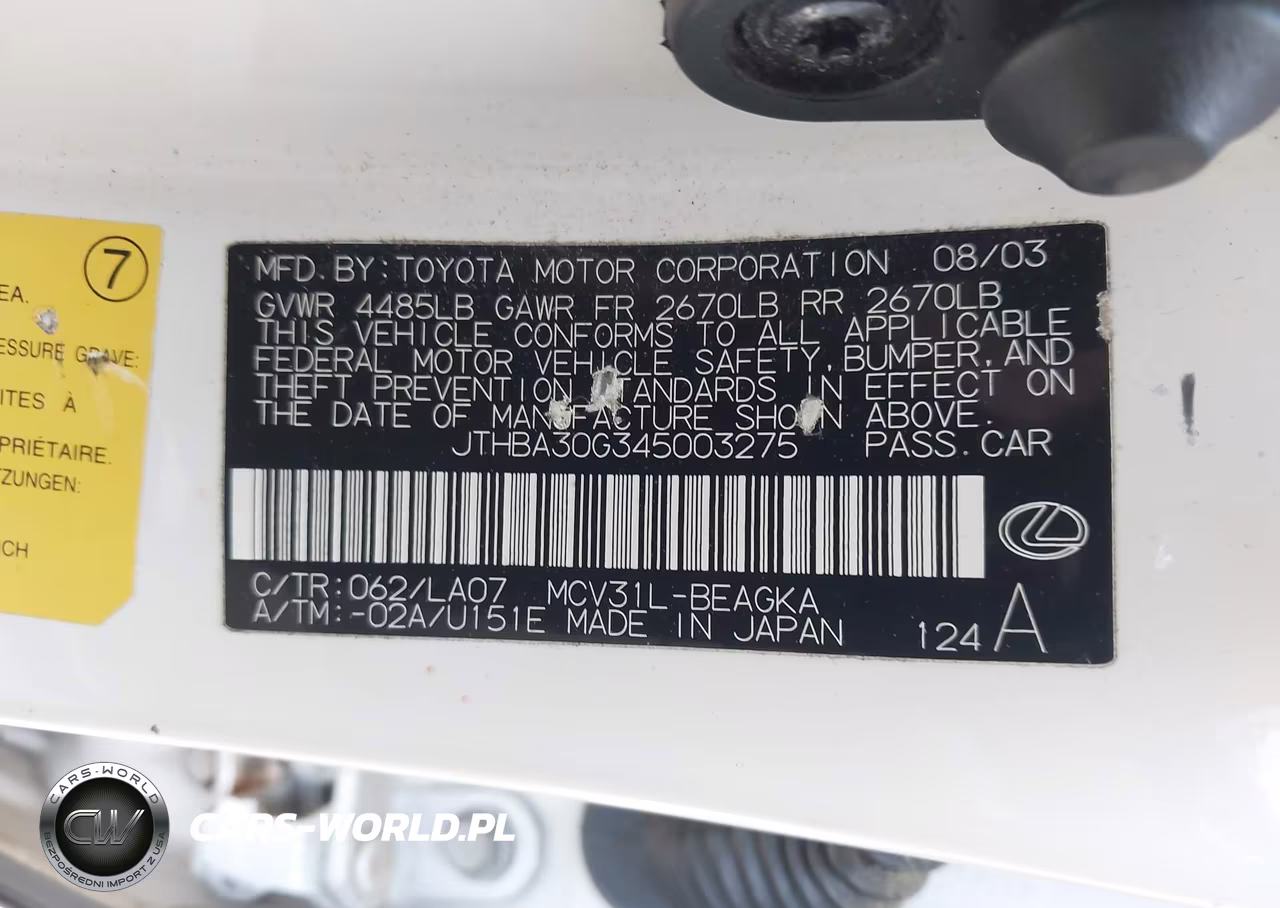 2004 Lexus Es 330 VIN:JTHBA30G345003275 - 9