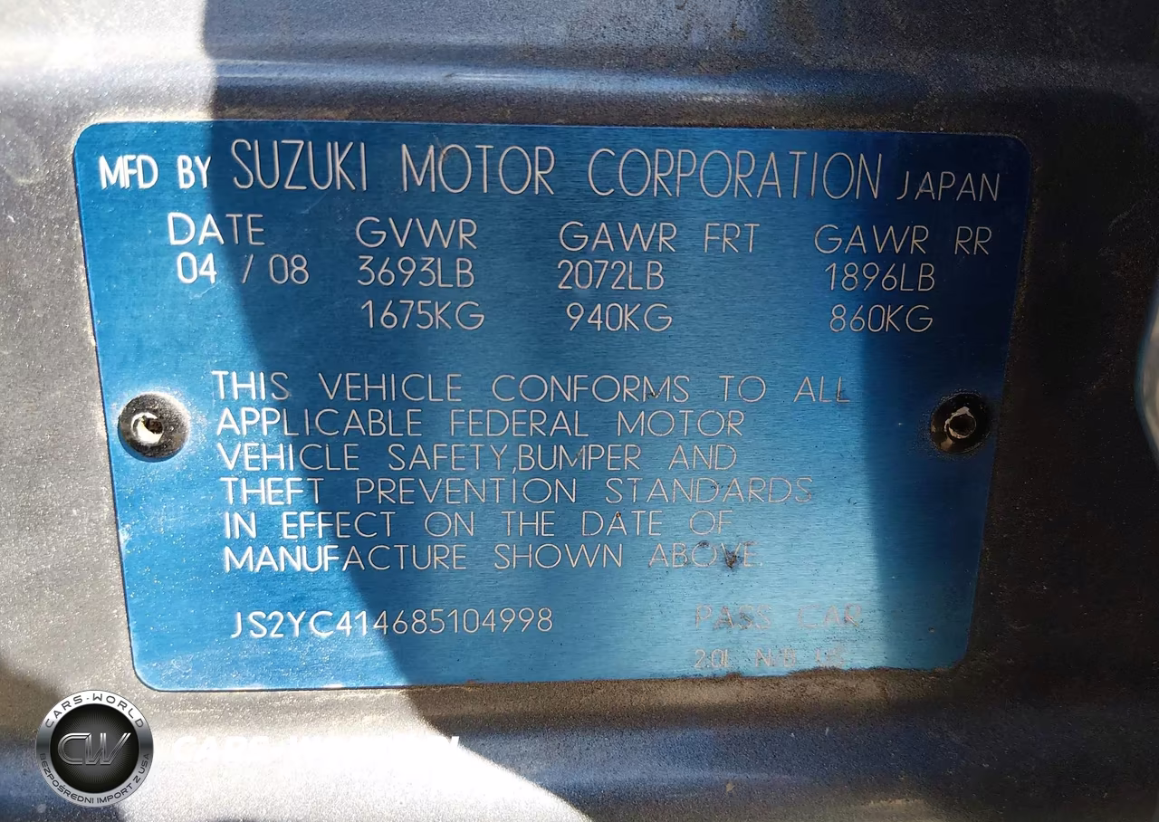 2008 Suzuki Sx4 Sport VIN:JS2YC414685104998 - 9