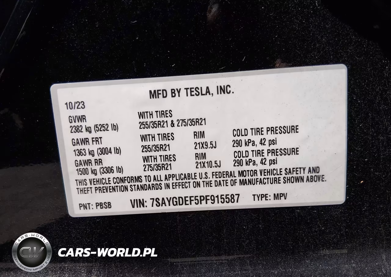 2023 Tesla Model Y Performance Dual Motor All-Wheel Drive VIN:7SAYGDEF5PF915587 - 9