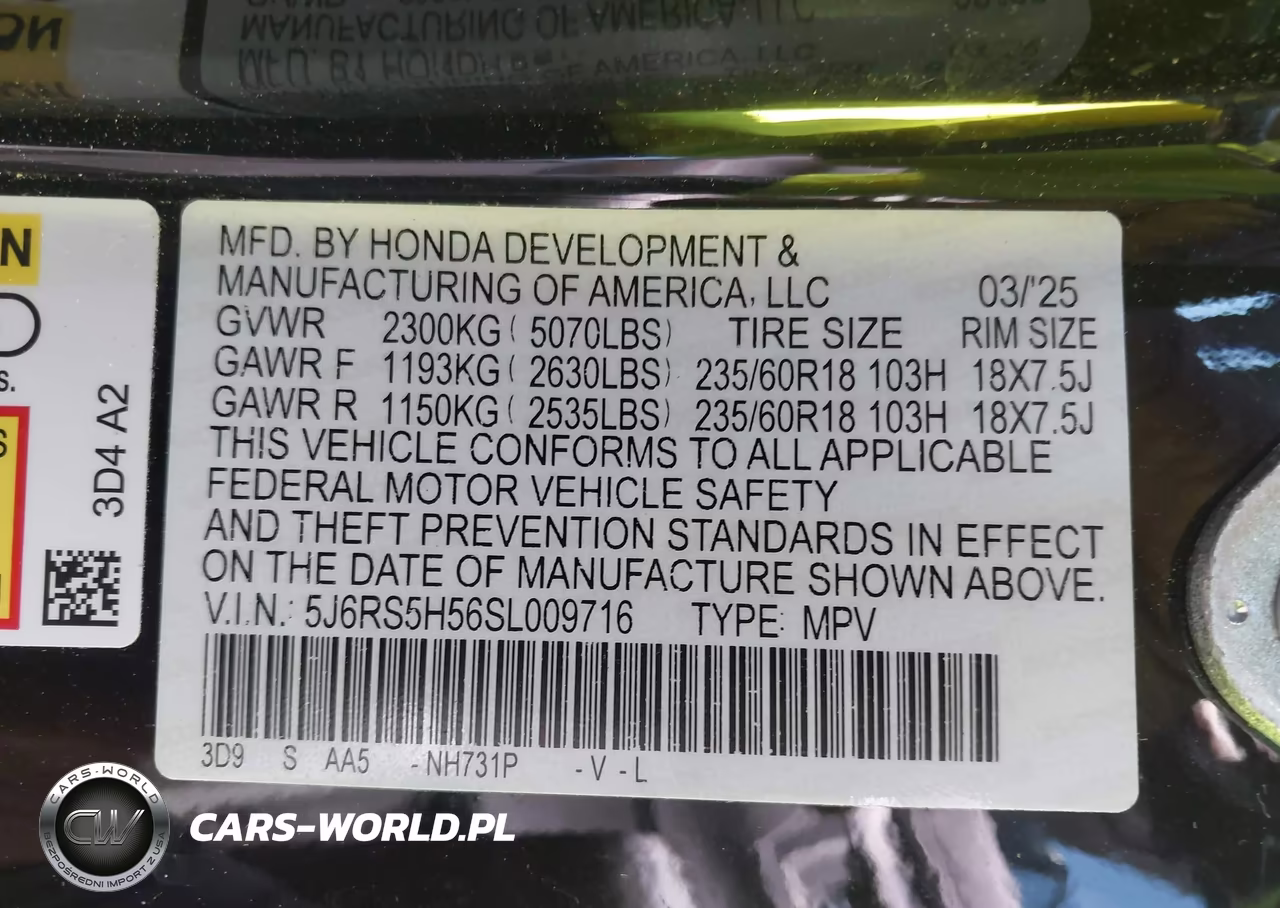 2025 Honda Cr-V Hybrid Sport VIN:5J6RS5H56SL009716 - 9