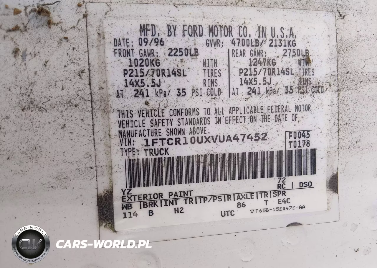 1997 Ford Ranger Splash-Xlt VIN:1FTCR10UXVUA47452 - 9