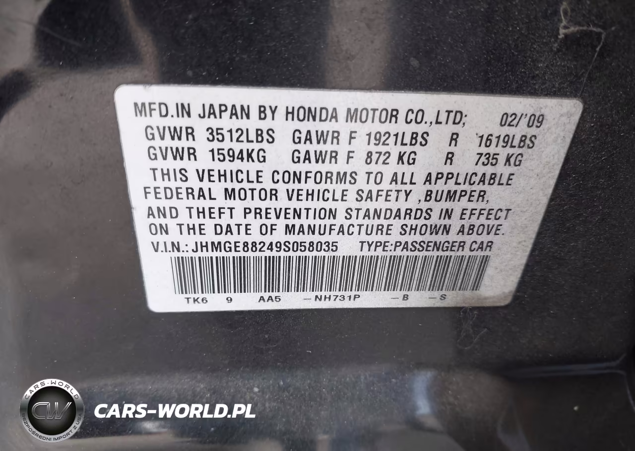 2009 Honda Fit VIN:JHMGE88249S058035 - 9