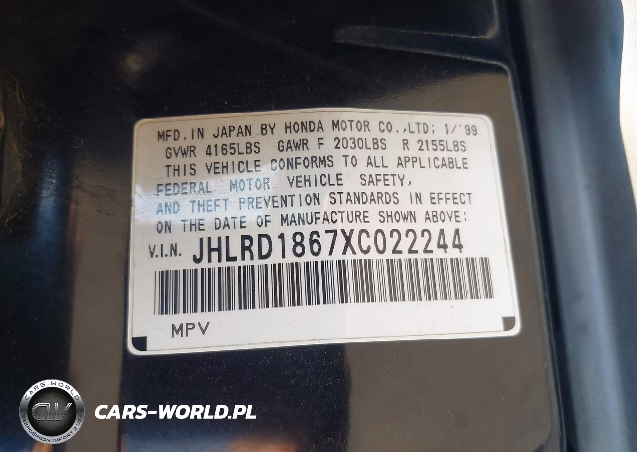 1999 Honda Cr-V Ex VIN:JHLRD1867XC022244 - 9
