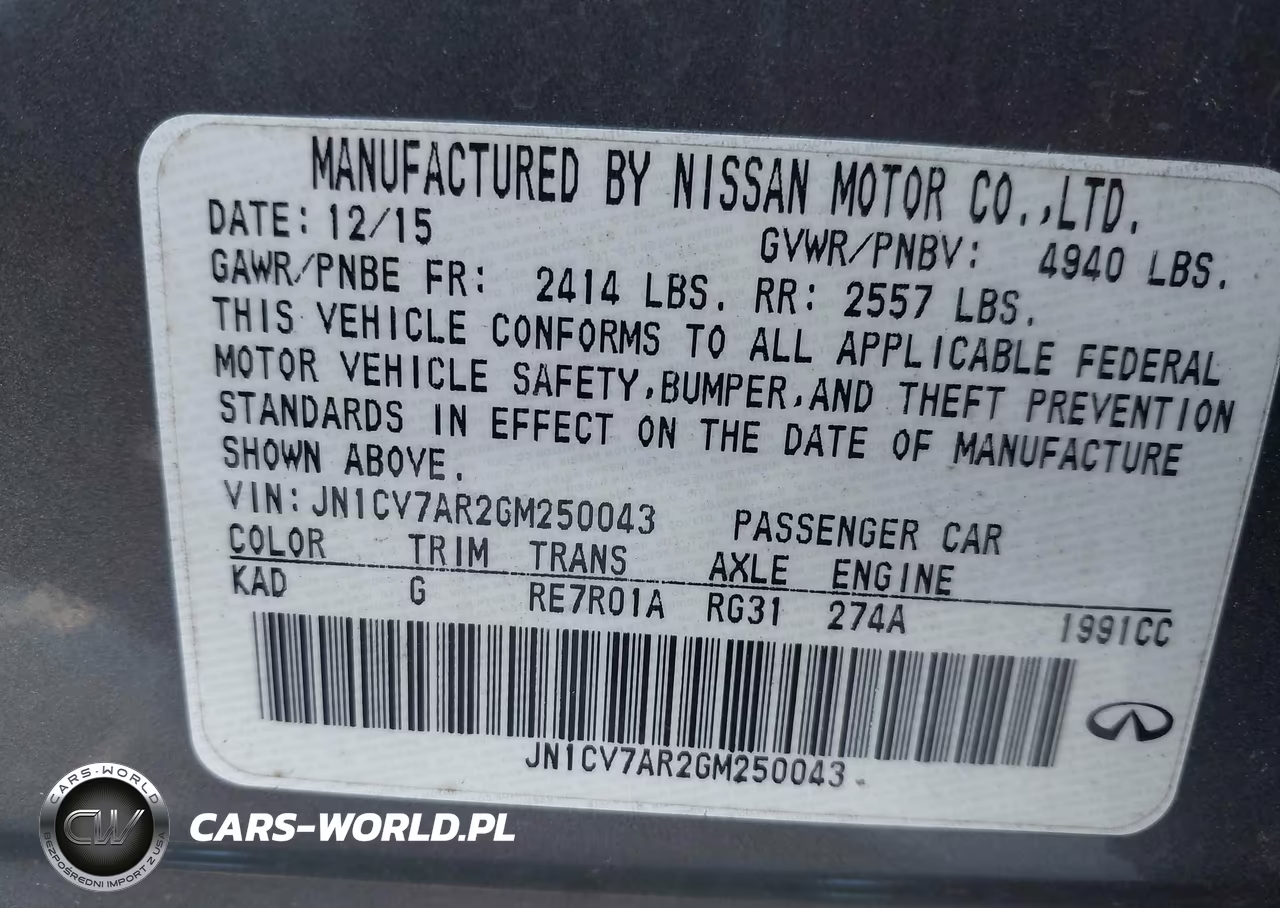 2016 Infiniti Q50 2.0T Premium VIN:JN1CV7AR2GM250043 - 9
