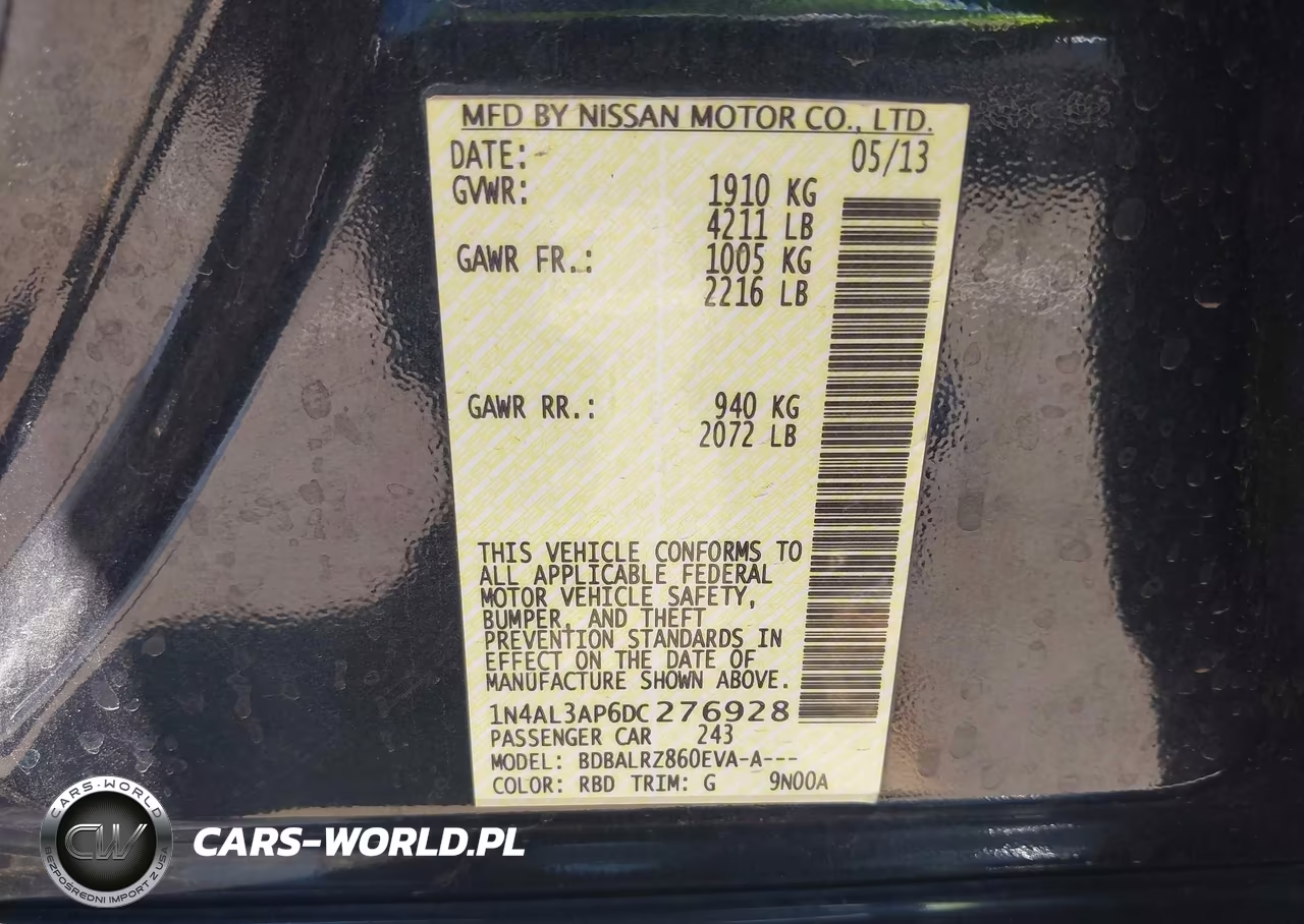 2013 Nissan Altima 2.5 S VIN:1N4AL3AP6DC276928 - 9