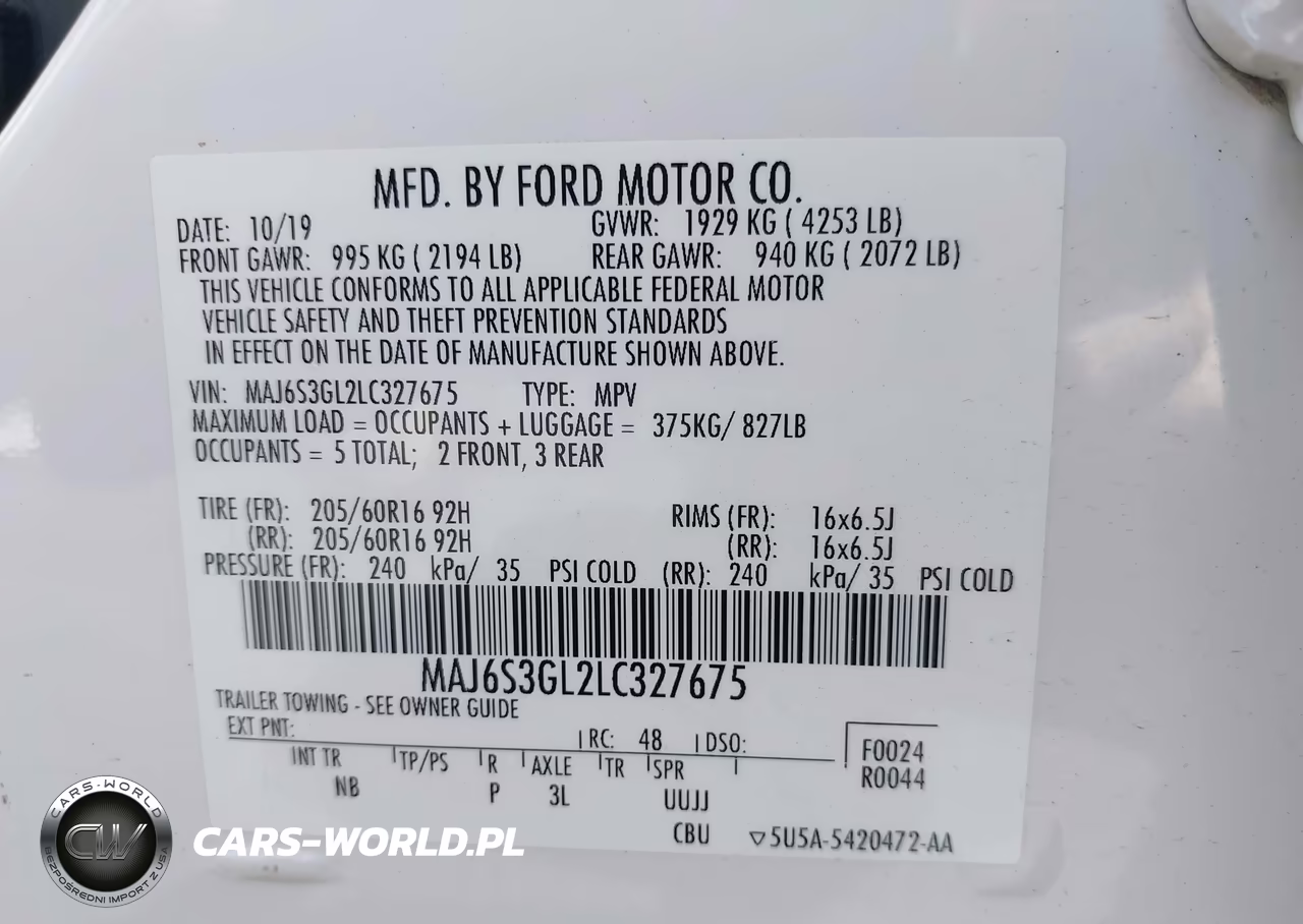 2020 Ford Ecosport Se VIN:MAJ6S3GL2LC327675 - 9