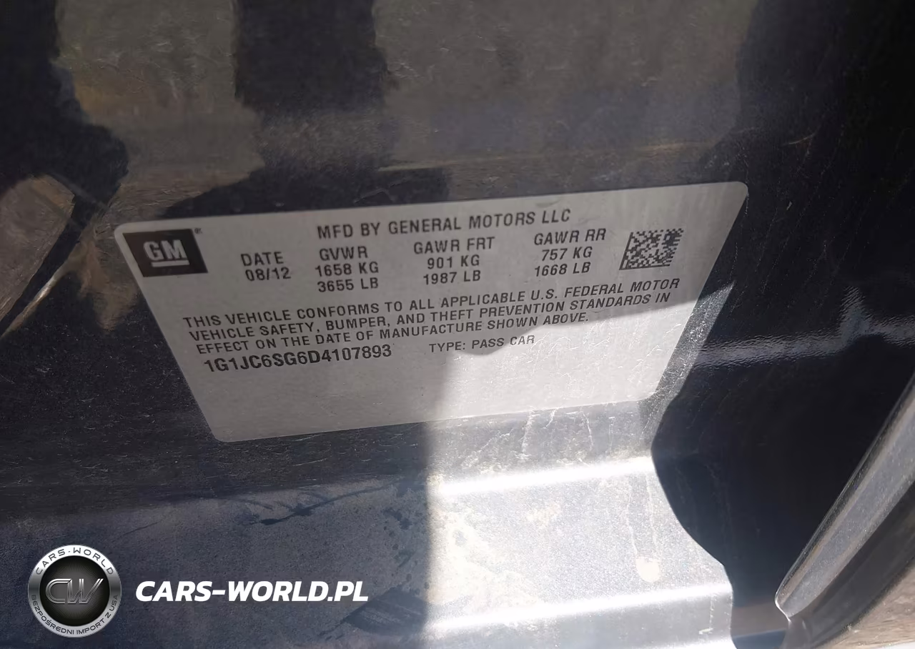 2013 Chevrolet Sonic Lt Auto VIN:1G1JC6SG6D4107893 - 9