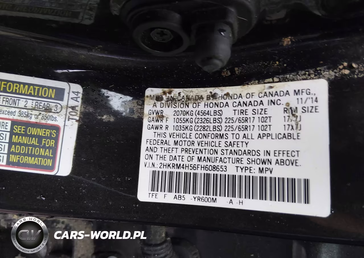 2015 Honda Cr-V Ex VIN:2HKRM4H56FH608653 - 9