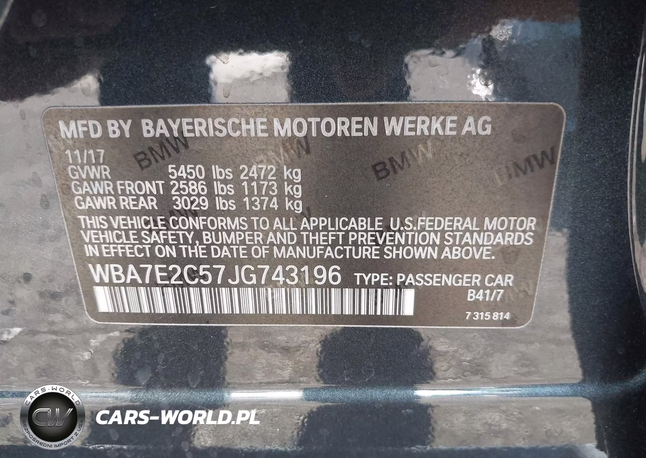 2018 BMW 740I VIN:WBA7E2C57JG743196 - 9