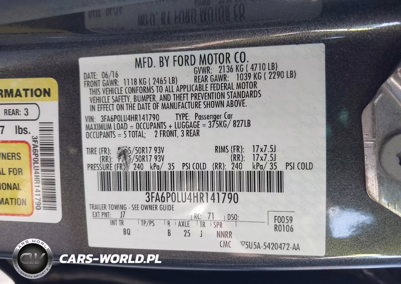 2017 Ford Fusion Hybrid Se VIN:3FA6P0LU4HR141790 - 9