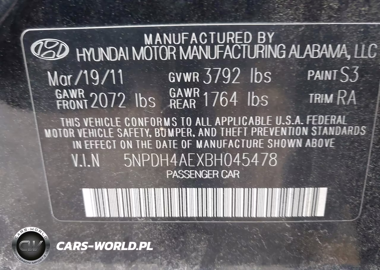 2011 Hyundai Elantra Gls VIN:5NPDH4AEXBH045478 - 9