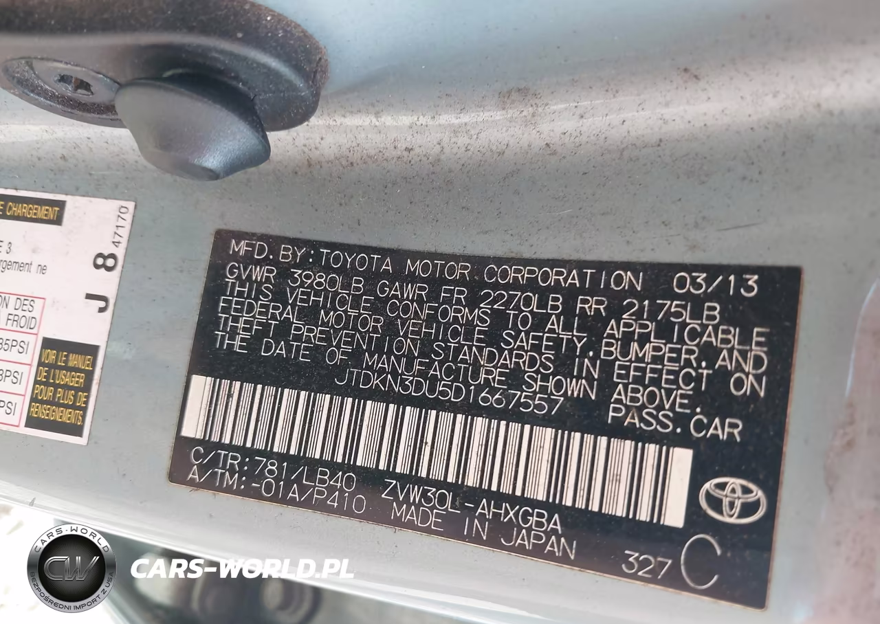 2013 Toyota Prius Four VIN:JTDKN3DU5D1667557 - 9
