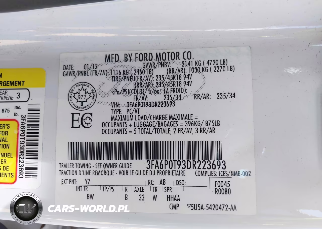 2013 Ford Fusion Se VIN:3FA6P0T93DR223693 - 9