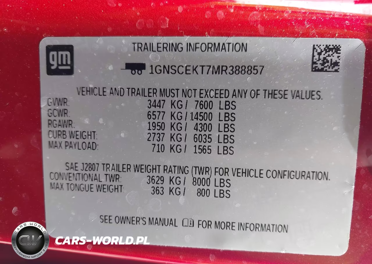 2021 Chevrolet Suburban 2Wd Rst VIN:1GNSCEKT7MR388857 - 9