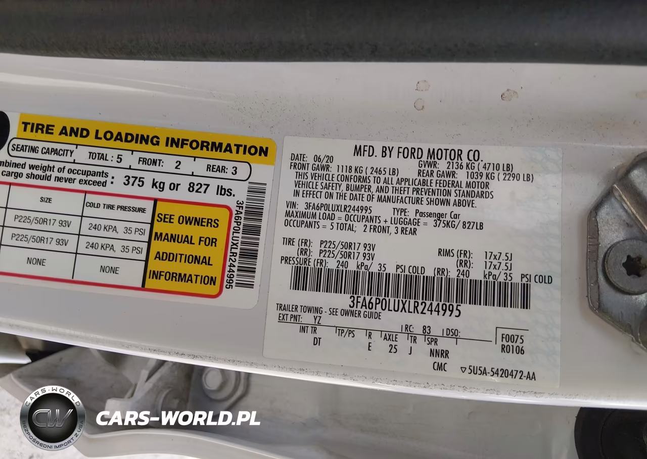 2020 Ford Fusion Hybrid Se VIN:3FA6P0LUXLR244995 - 9