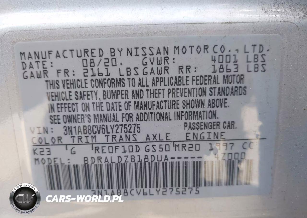 2020 Nissan Sentra Sv Xtronic Cvt VIN:3N1AB8CV6LY275275 - 9