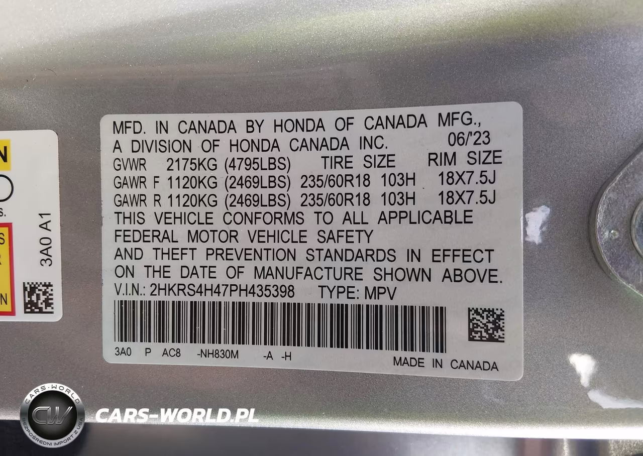 2023 Honda Cr-V Ex Awd VIN:2HKRS4H47PH435398 - 9