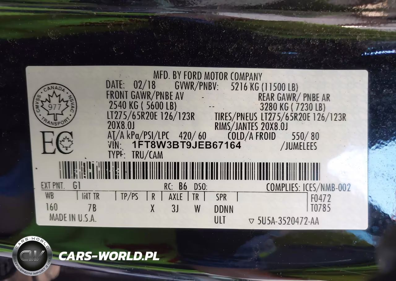 2018 Ford F-350 Platinum VIN:1FT8W3BT9JEB67164 - 9
