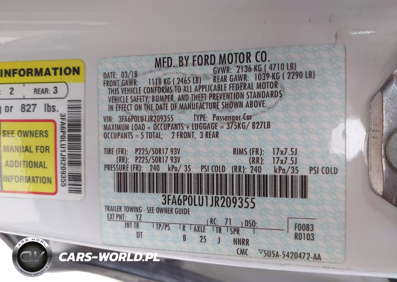2018 Ford Fusion Hybrid Se VIN:3FA6P0LU1JR209355 - 9