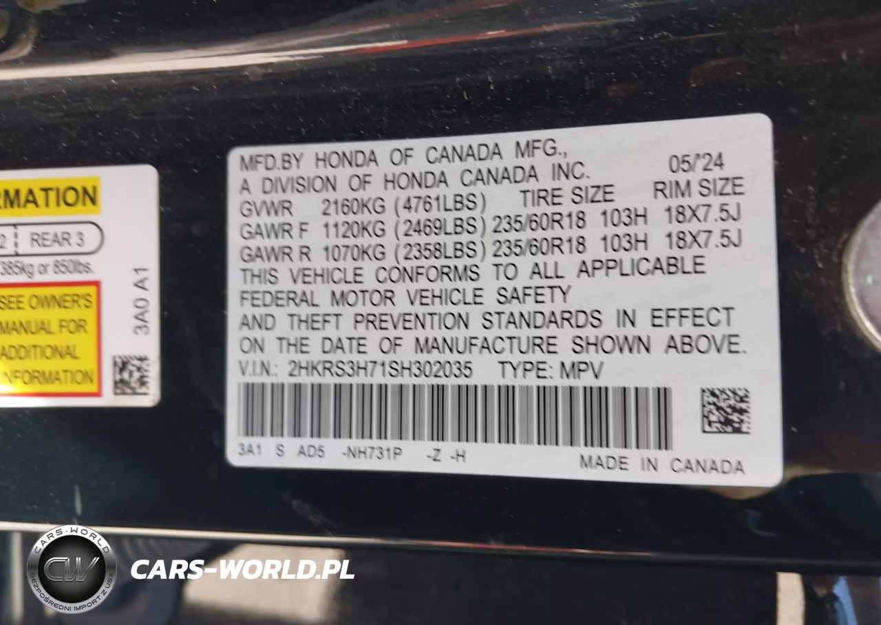 2025 Honda Cr-V Ex-L 2Wd VIN:2HKRS3H71SH302035 - 9